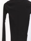BASERANGE 25 Early Spring French organic cotton hollow heart-shaped long-sleeved T-shirt BAS-TOHLS-RB-000-Black